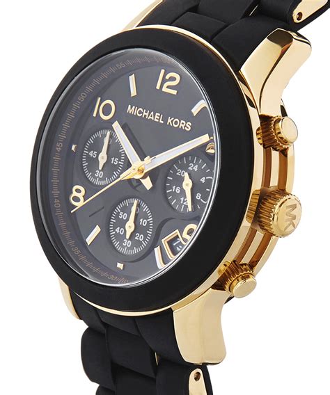 black gold michael kors watch|michael kors black watch women's.